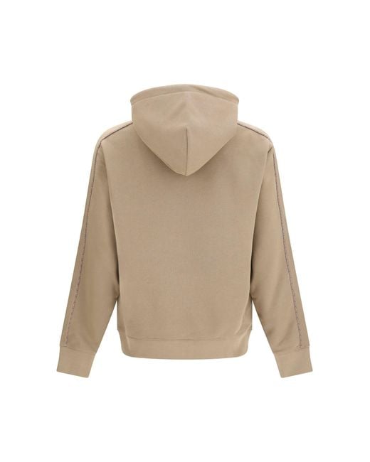 Burberry Natural Hoodie Check Print for men