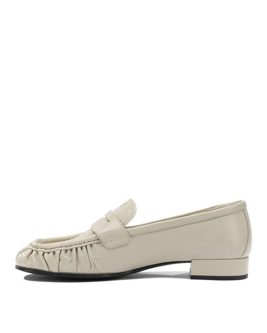 Prada White Buffalo Leather Loafers