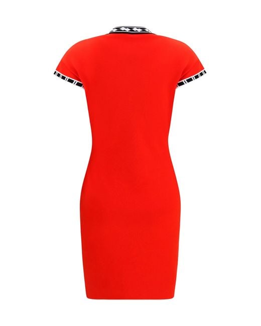 Versace Red Cotton Knit Mini Dress