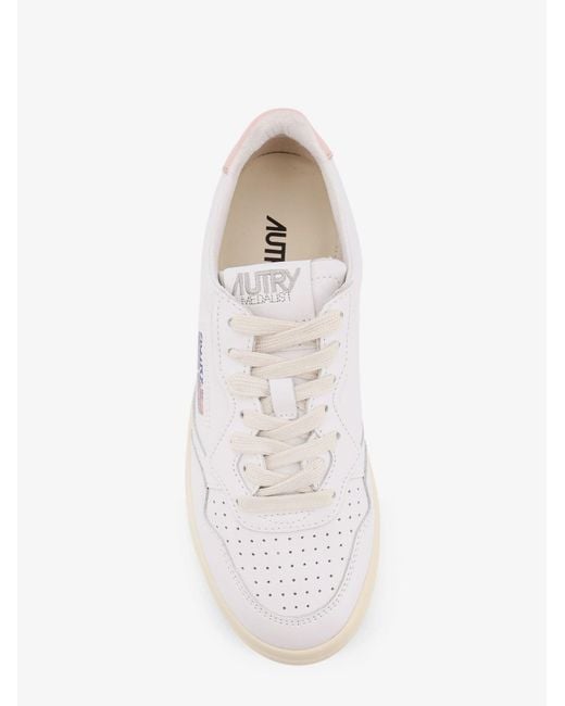 Autry White Medalist Leather Sneakers