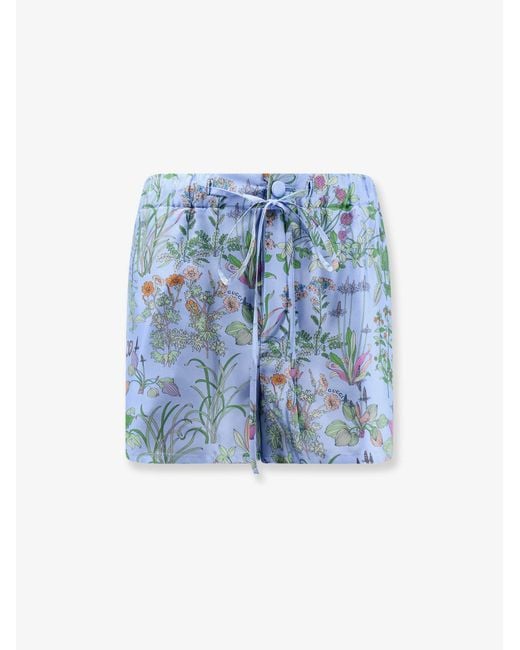 Gucci Blue Printed Silk Shorts