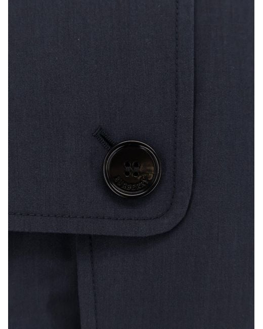 Burberry Blue Highbury Cotton Blend Trench for men