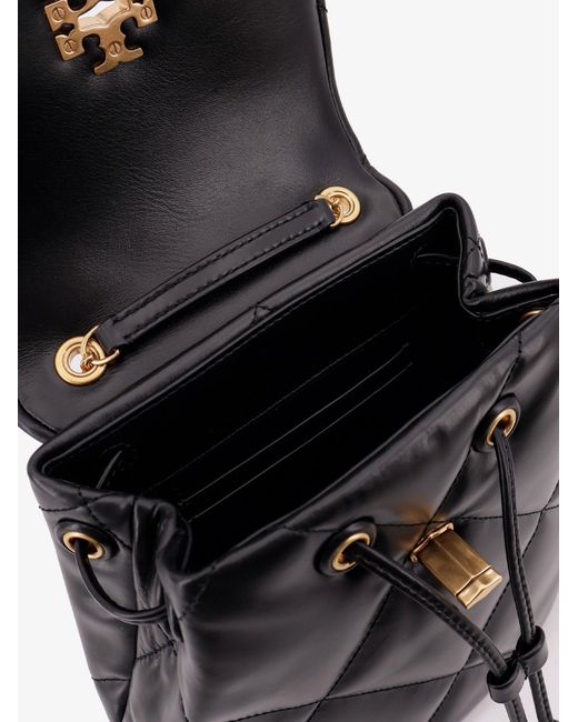 Tory Burch Black Kira Diamond Leather Backpack