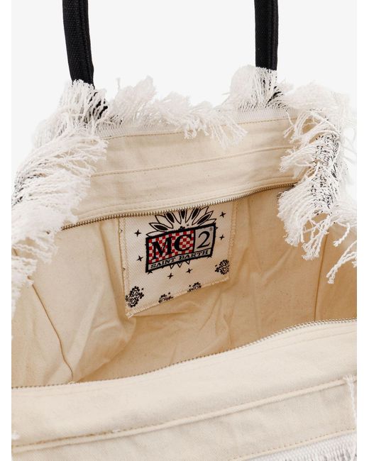 Mc2 Saint Barth White Vanity Canvas Shoulder Bag