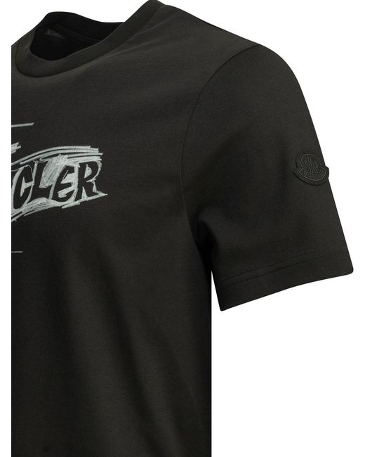 Moncler Black Crewneck T-Shirt for men
