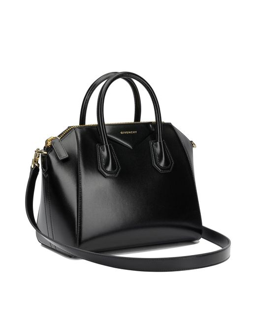 Givenchy Black Antigonia Calf Leather Cotton Acrylic Handbag