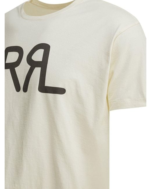 RRL White Cotton T-Shirt for men