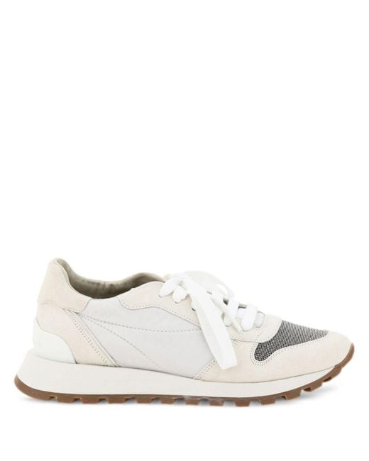 Brunello Cucinelli White Precious Toe Sneakers