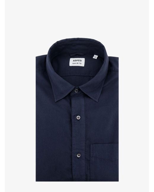 Aspesi Blue Shirts Cotone for men