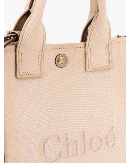Chloé Natural Carry Canvas Crossbody Bag