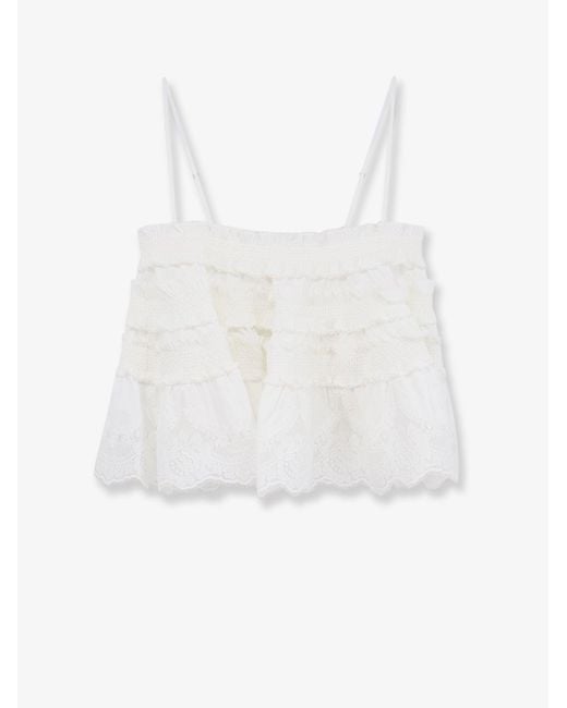 Women's White Alchemy Shirred Bandeau Top
