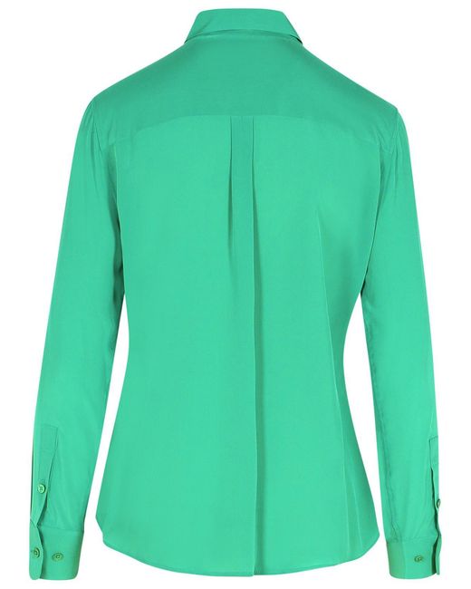 Equipment Green Silk Shirt