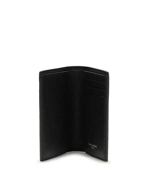 Saint Laurent Black Tiny Cassandre Card Holder for men