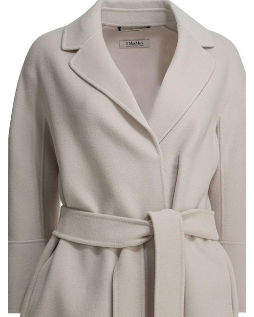 Max Mara Gray Virgin Wool Long Coat