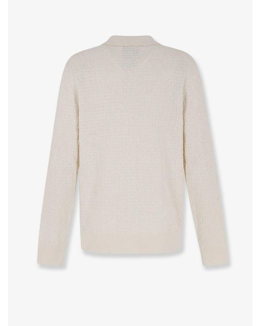 Boss White Silk Sweater With Processing All-Over for men