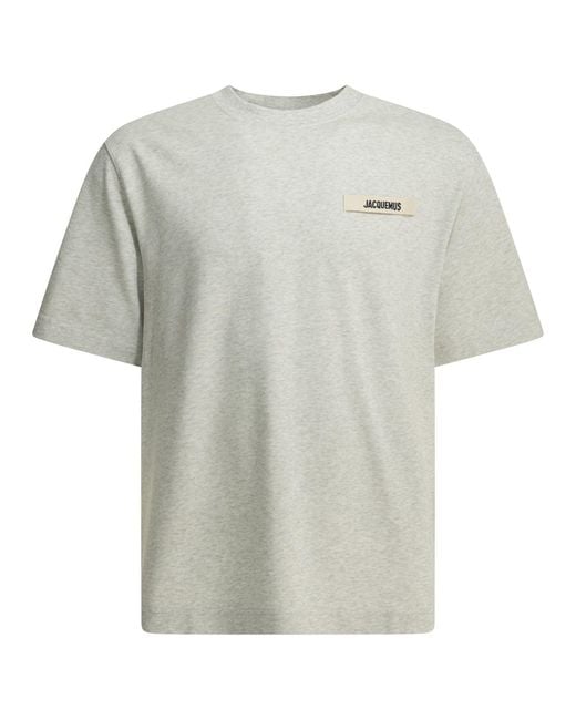 Jacquemus White "Gros Grain" Crew-Neck T-Shirt for men