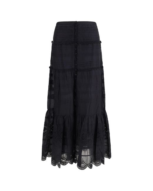 Isabel Marant Black Marant Etoile Paoline Long Cotton Skirt