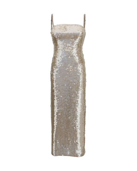 Nissa White Dress Midi Sequin