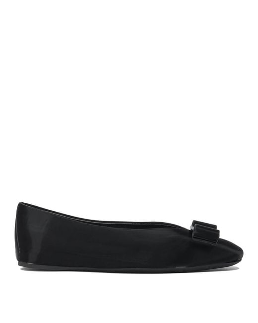Ferragamo Black Ballerinas