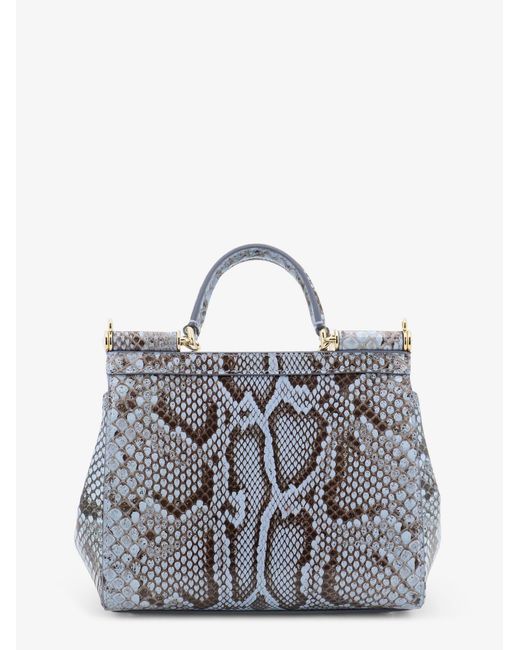 Dolce & Gabbana Blue Handbag Sicily Python
