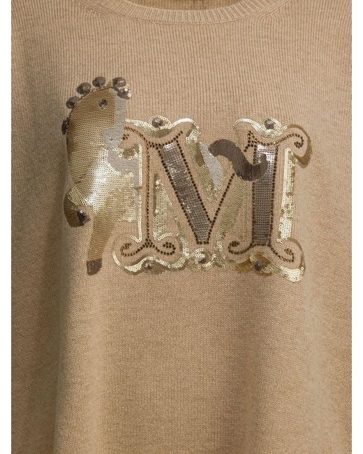 Max Mara Natural Wool Cashmere Crewneck Knitwear