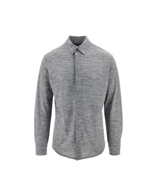 Emporio Armani Gray Wool Jersey Shirt for men