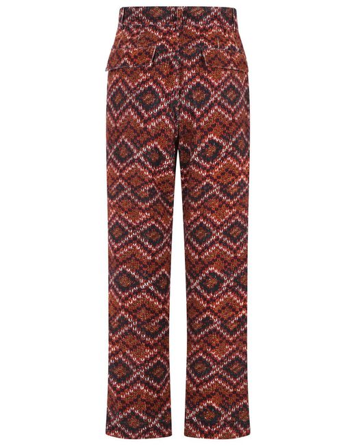 Dries Van Noten Red 'Pencks' Cotton Pants for men