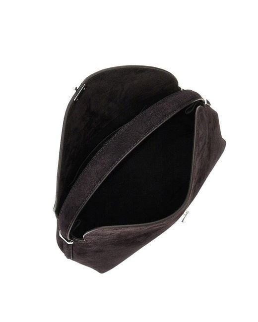 Totême Black T-Lock Suede Leather Bag