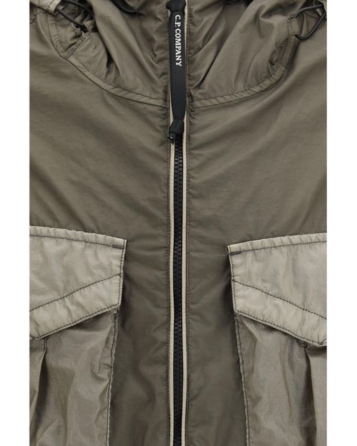 C P Company Gray Bi-Tm Mixed Goggle Jacket for men