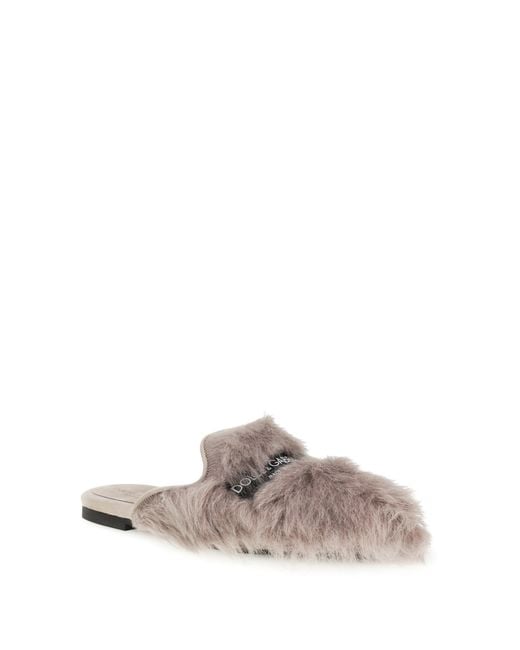Dolce & Gabbana Multicolor Sheepskin Mules