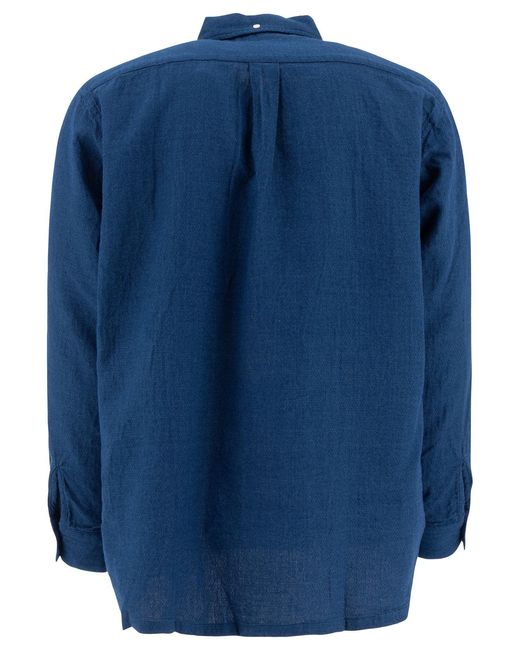 Beams Plus Blue Western Double Dye Shirts for men