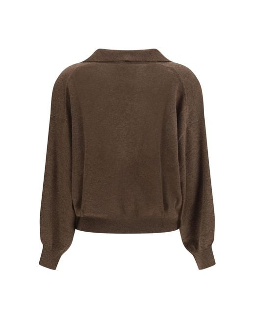 Lisa Yang Brown V-Neck Sweater