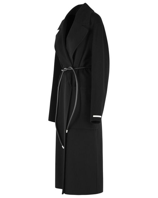 Sportmax Black 'Zannata' Oversize Virgin Wool Coat