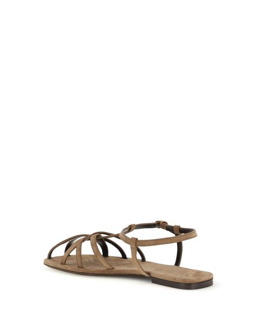Herbert Levine White Leather Cage Sandals