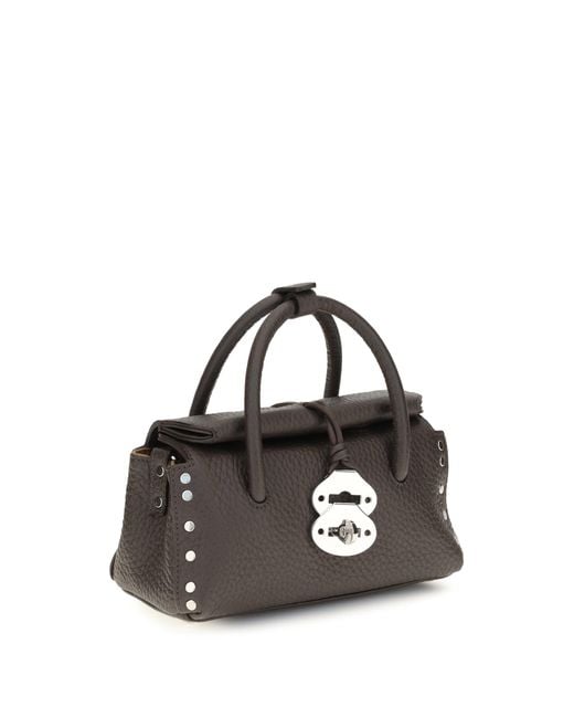 Zanellato Black Handbag Dotta Centauro Baby Calf Leather