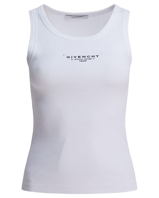 Givenchy White Cotton Tank Top With Logo