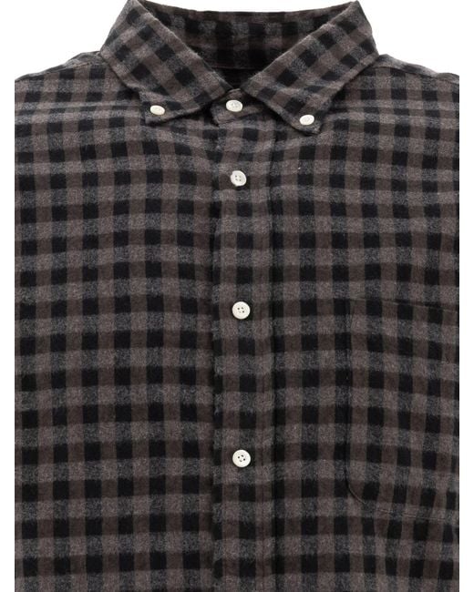 Beams Plus Black Bd Gingham Check Shaggy Shirts for men