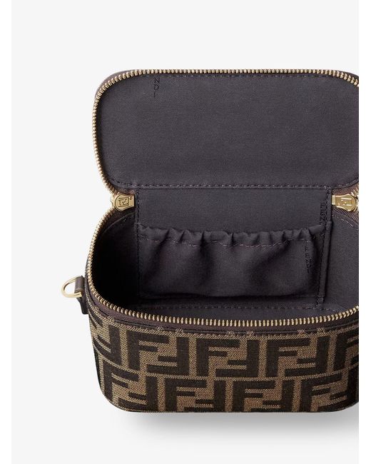 Fendi Brown Vanity Ff Jacquard Fabric Shoulder Bag