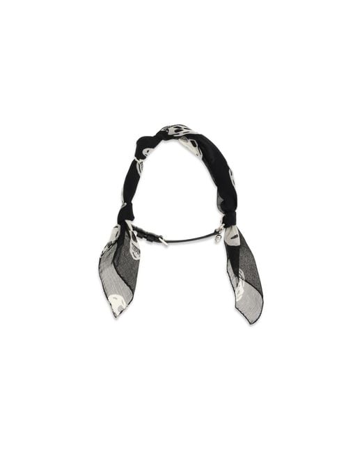 McQueen Multicolor Bracelet Double-Wrap Skull Scarf