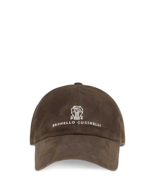 Brunello Cucinelli Brown Baseball Cap for men