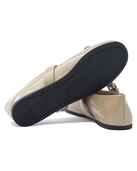 Miu Miu Natural Flat Ballerinas