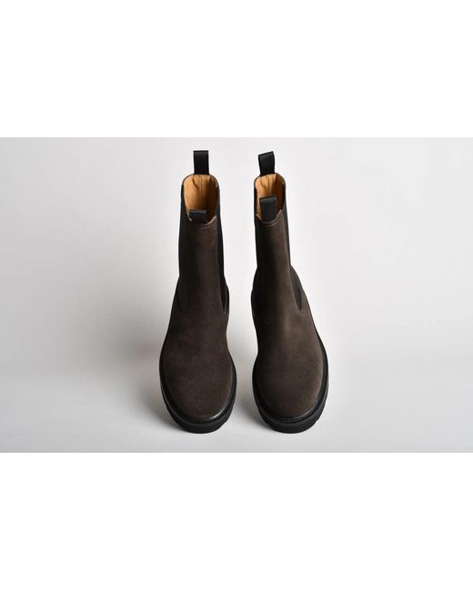Henderson Black Suede Leather Ankle Boots for men
