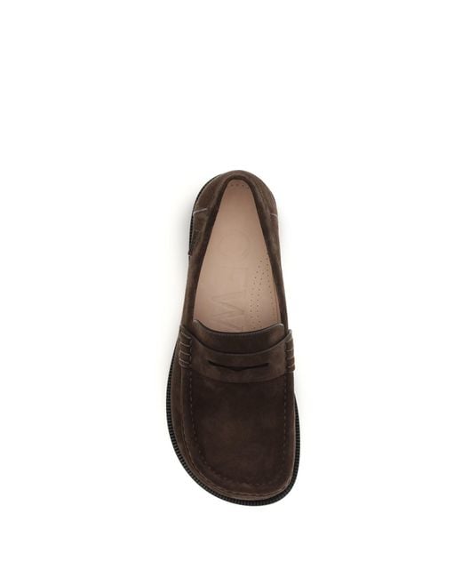 Loewe White Campo Suede Calfskin Loafers for men