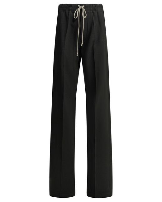 Rick Owens Black "Dietrich Drawstring" Parachute Pants