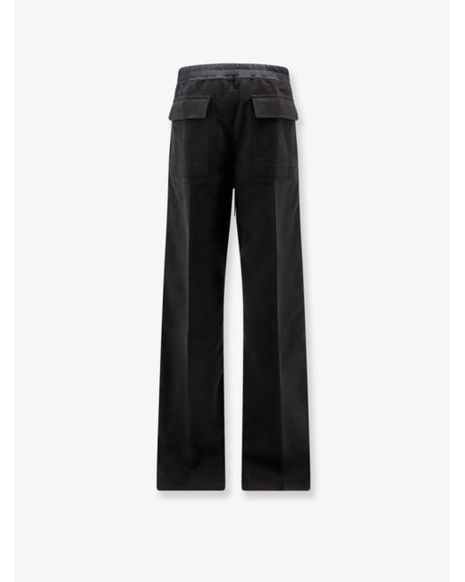Rick Owens Black Dietrich Cotton Trousers for men