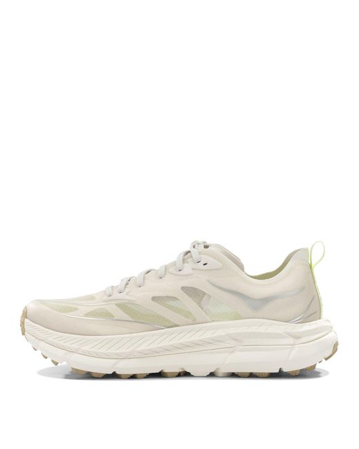 Hoka One One White Fabric Rubber Sneakers Slip-On for men