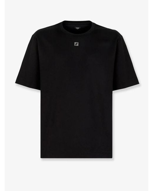 Fendi Black Cotton Ff T-Shirt for men