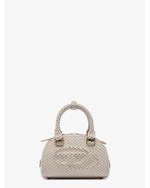 DIESEL Natural 1Dr Dome Python Leather Crossbody Bag
