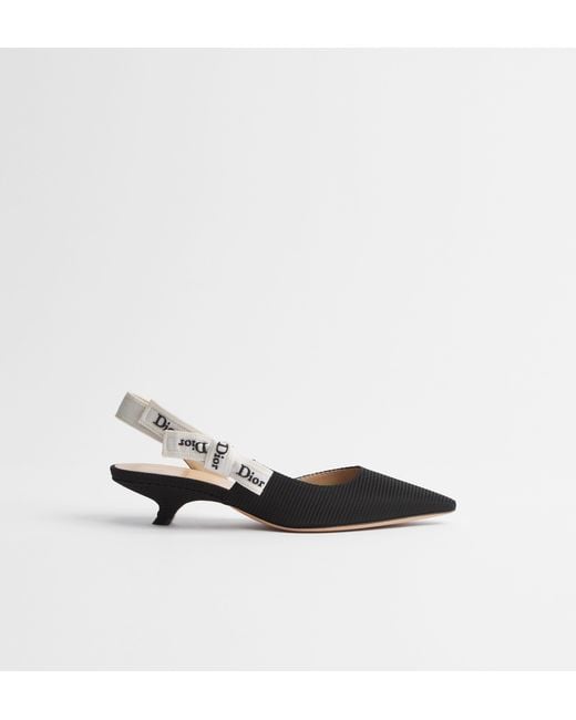 Dior White "J'A 35Mm" Slingback Pumps