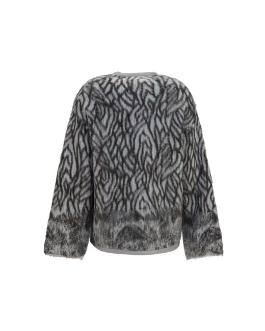Forte_forte Gray Heron Feather Brushed Cardigan Jade